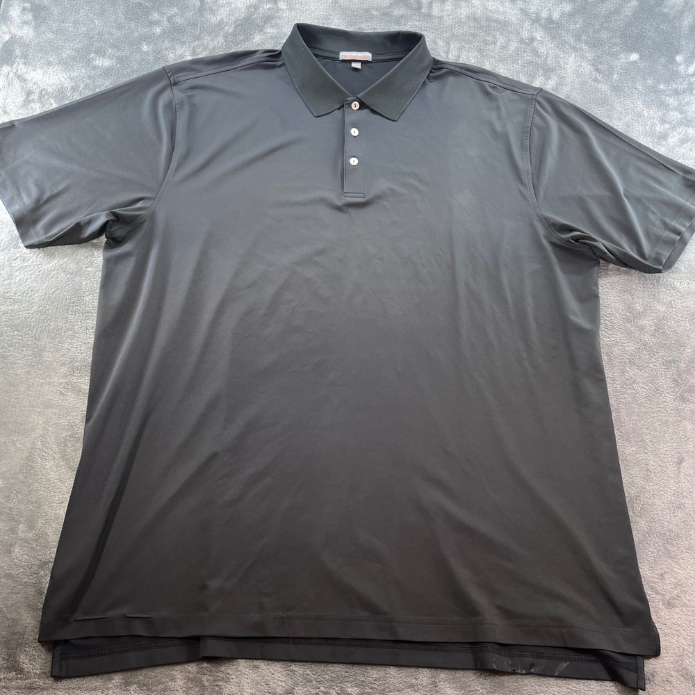 Peter Millar Summer Comfort Polo Shirt Mens 2XLT Black Short Sleeve Golf Top